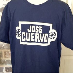 JOSE CUERVO Vintage Graphic T Shirt Black White Logo with Limes Size Large